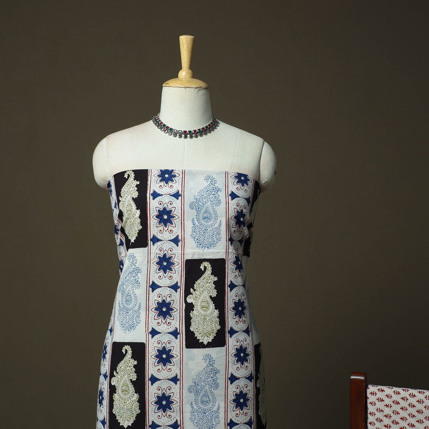 Bagh hand block print natural dyed cotton 3pc unstitched