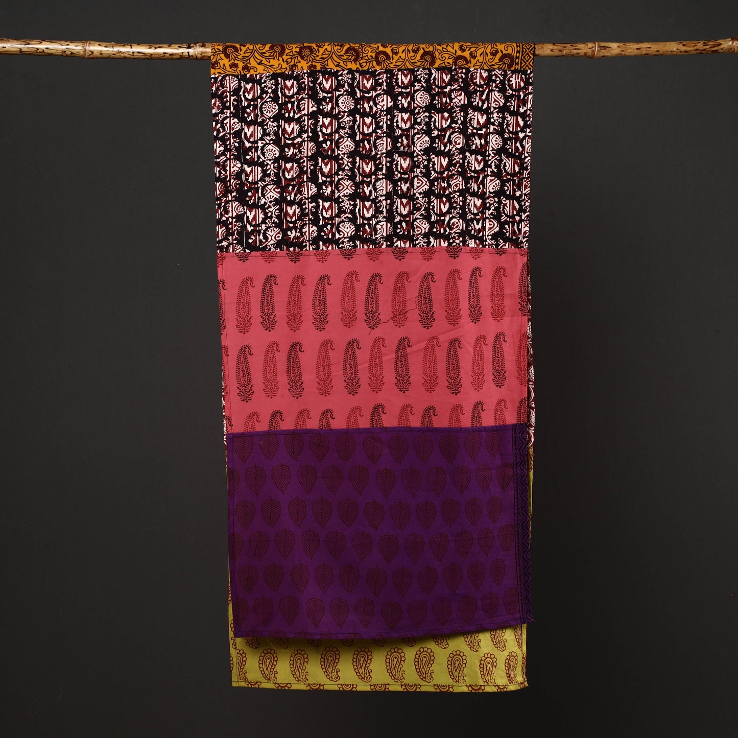 Bagh Block Printed Patchwork Cotton Stole
