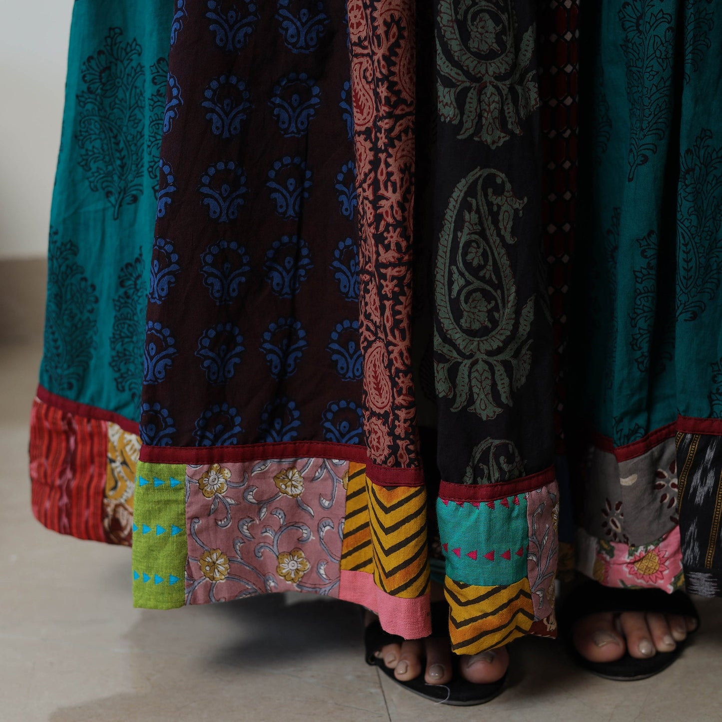 Multicolor - bagh skirt with 24 kali patchwork 08