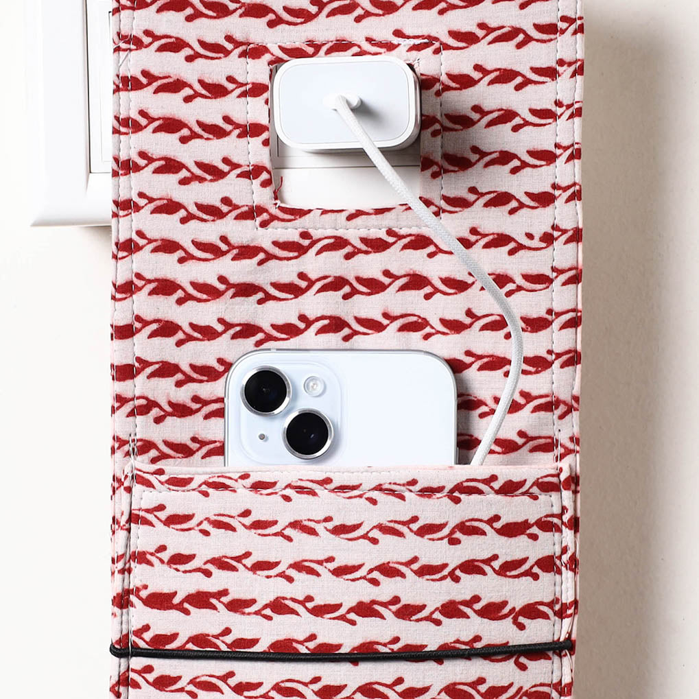 Multicolor Bagh Block Printed Cotton Mobile Charging Holder