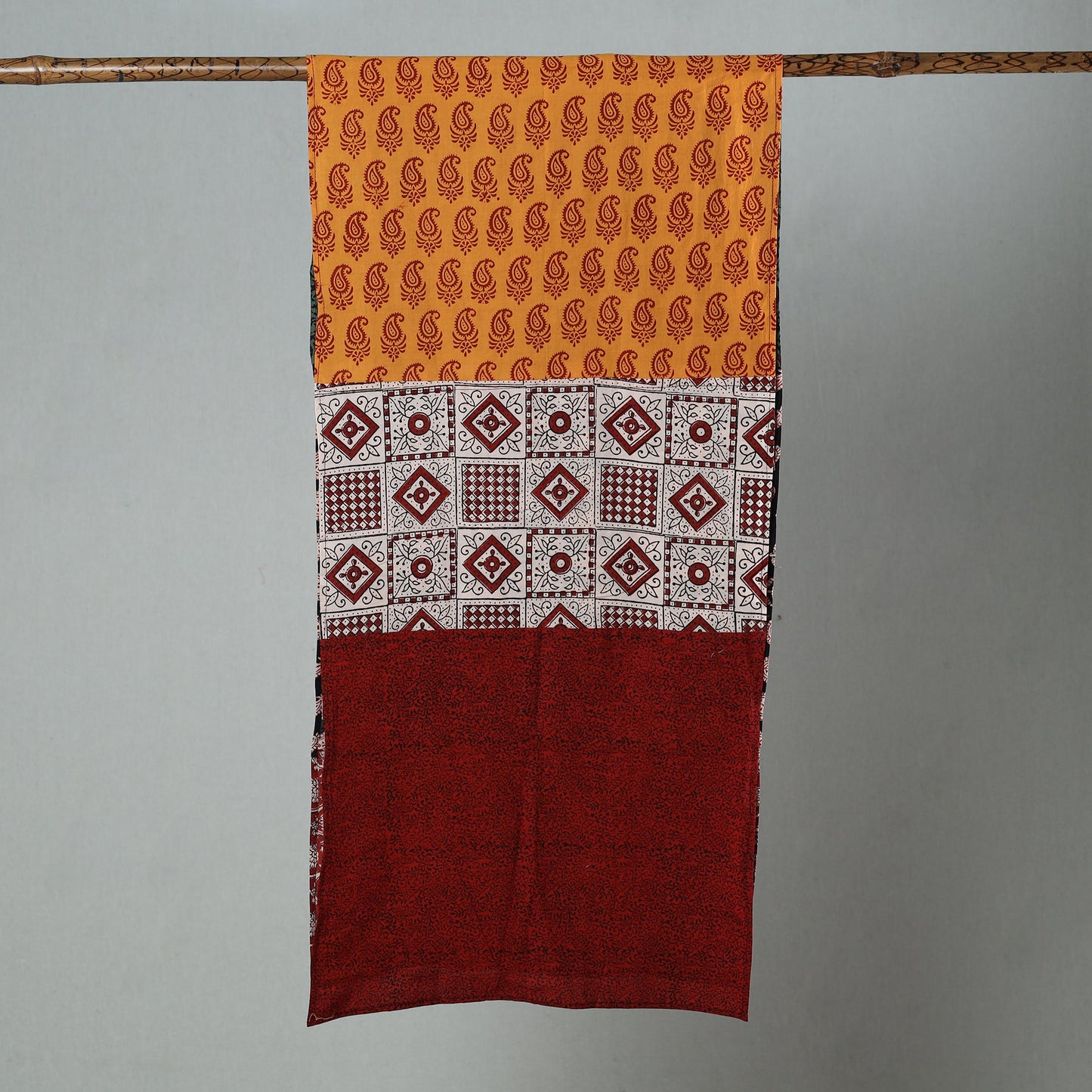 Bagh Block Printed Patchwork Cotton Stole 12