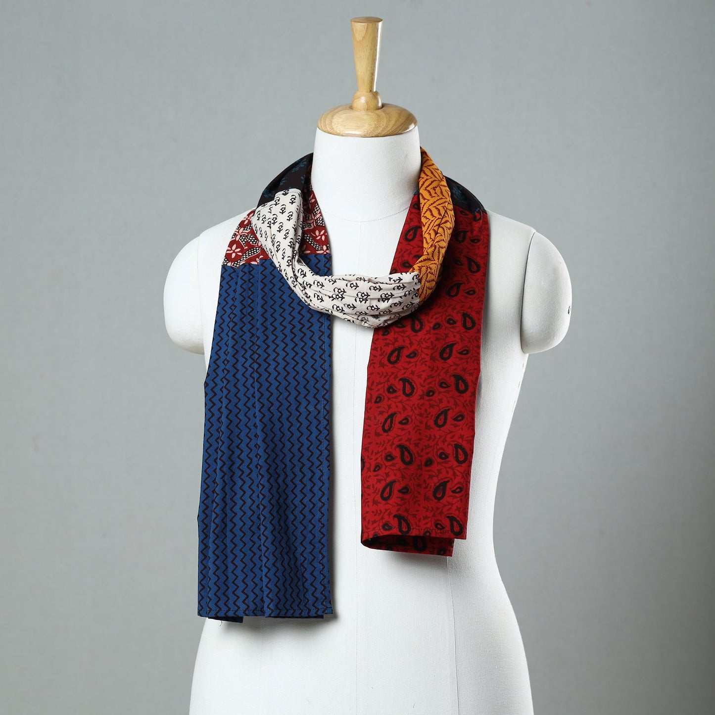 Bagh Block Printed Patchwork Cotton Stole 13