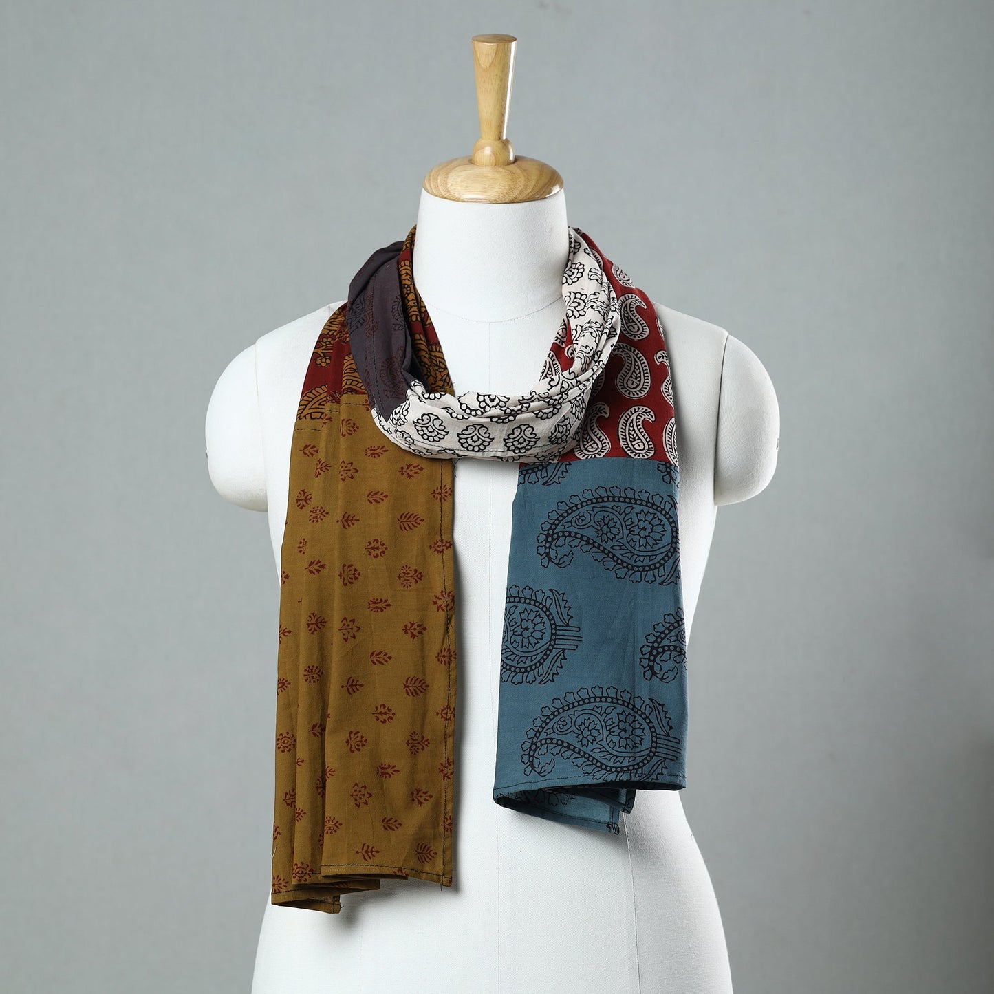 Bagh Block Printed Patchwork Cotton Stole 35 Online at iTokri.com