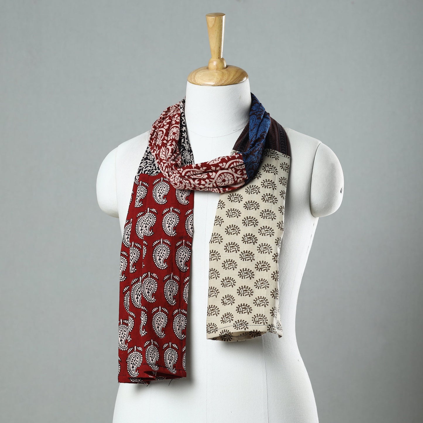 Bagh Block Printed Patchwork Cotton Stole 52