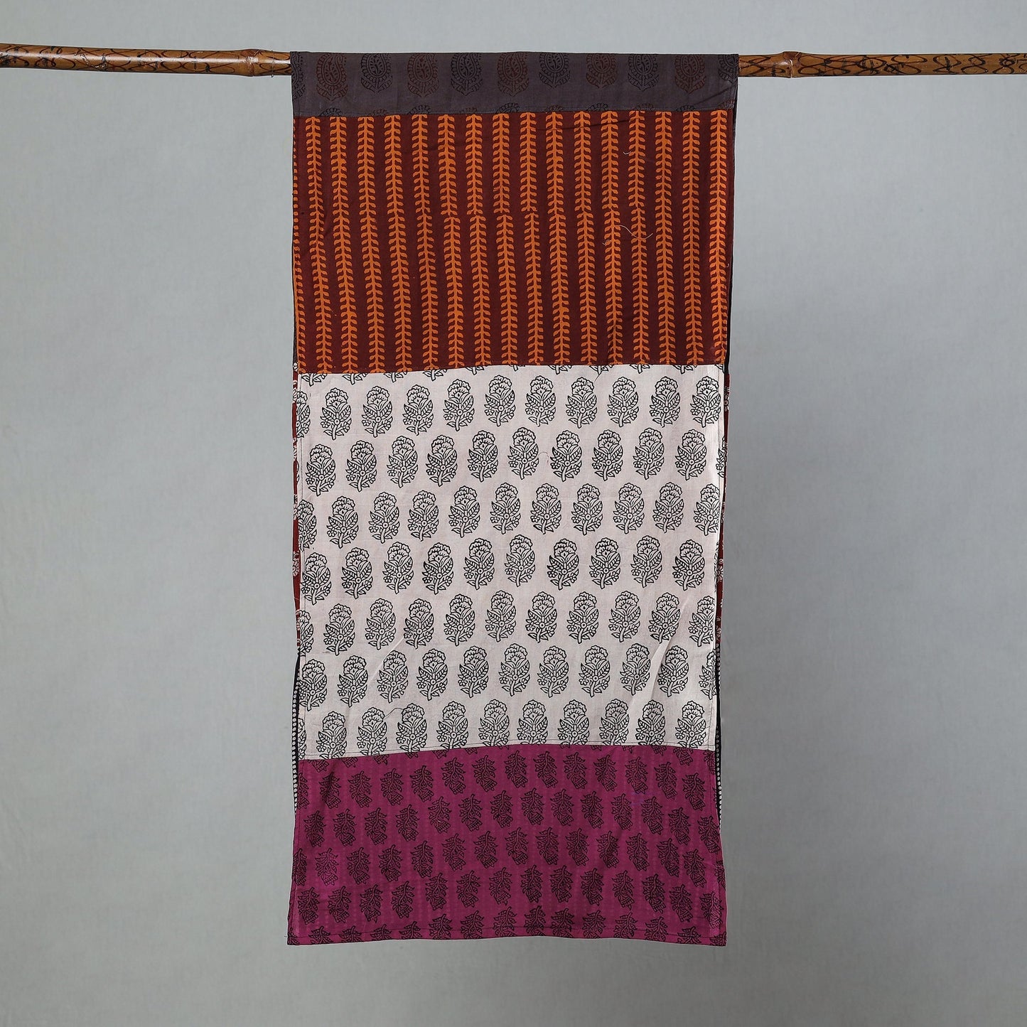 Bagh Block Printed Patchwork Cotton Stole Online at iTokri.com