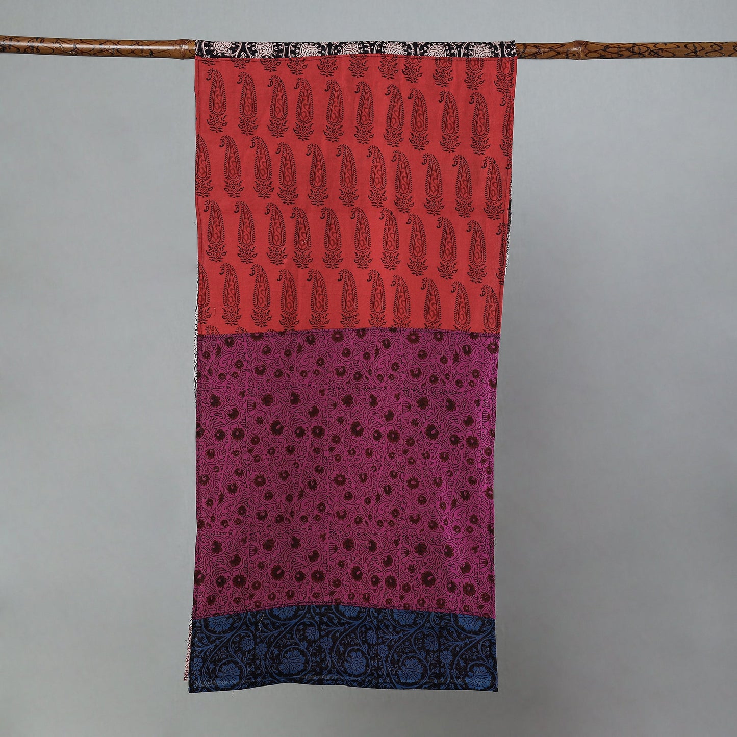 Bagh Block Printed Patchwork Cotton Stole Online at iTokri.com