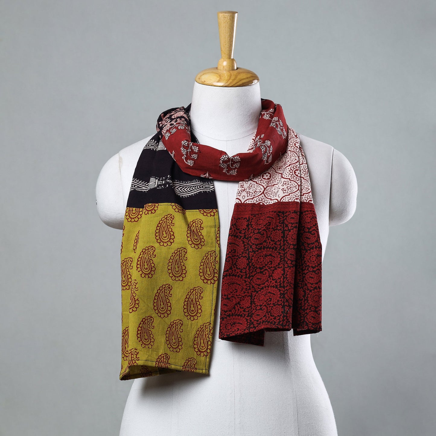 Bagh Block Printed Patchwork Cotton Stole