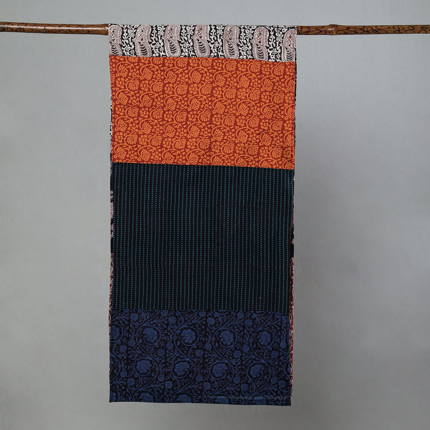 Bagh Block Printed Patchwork Cotton Stole Online at iTokri.com