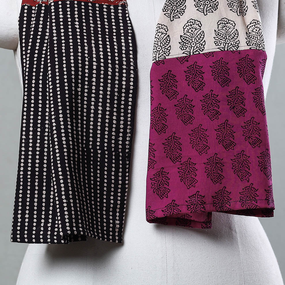 Bagh Block Printed Patchwork Cotton Stole Online at iTokri.com