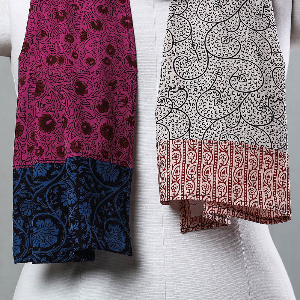 Bagh Block Printed Patchwork Cotton Stole Online at iTokri.com
