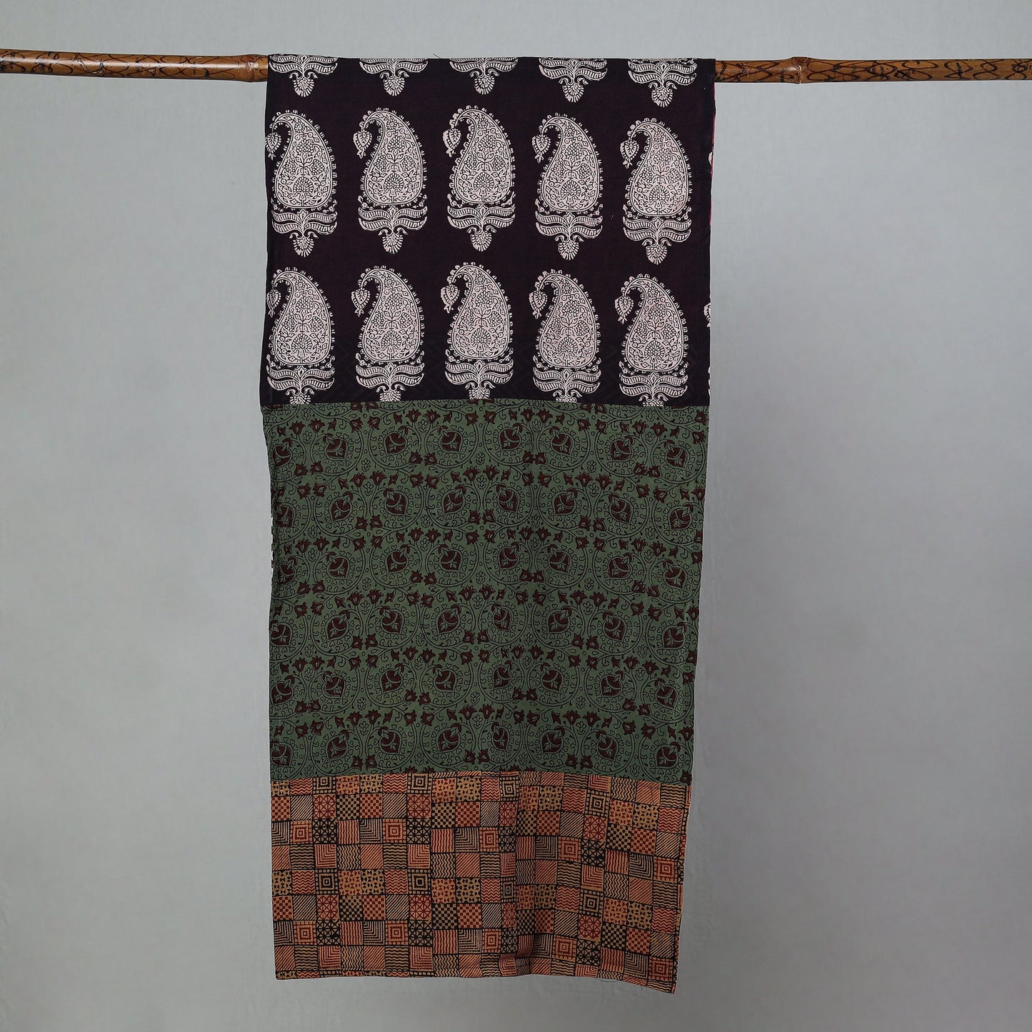 Bagh Block Printed Patchwork Cotton Stole Online at iTokri.com