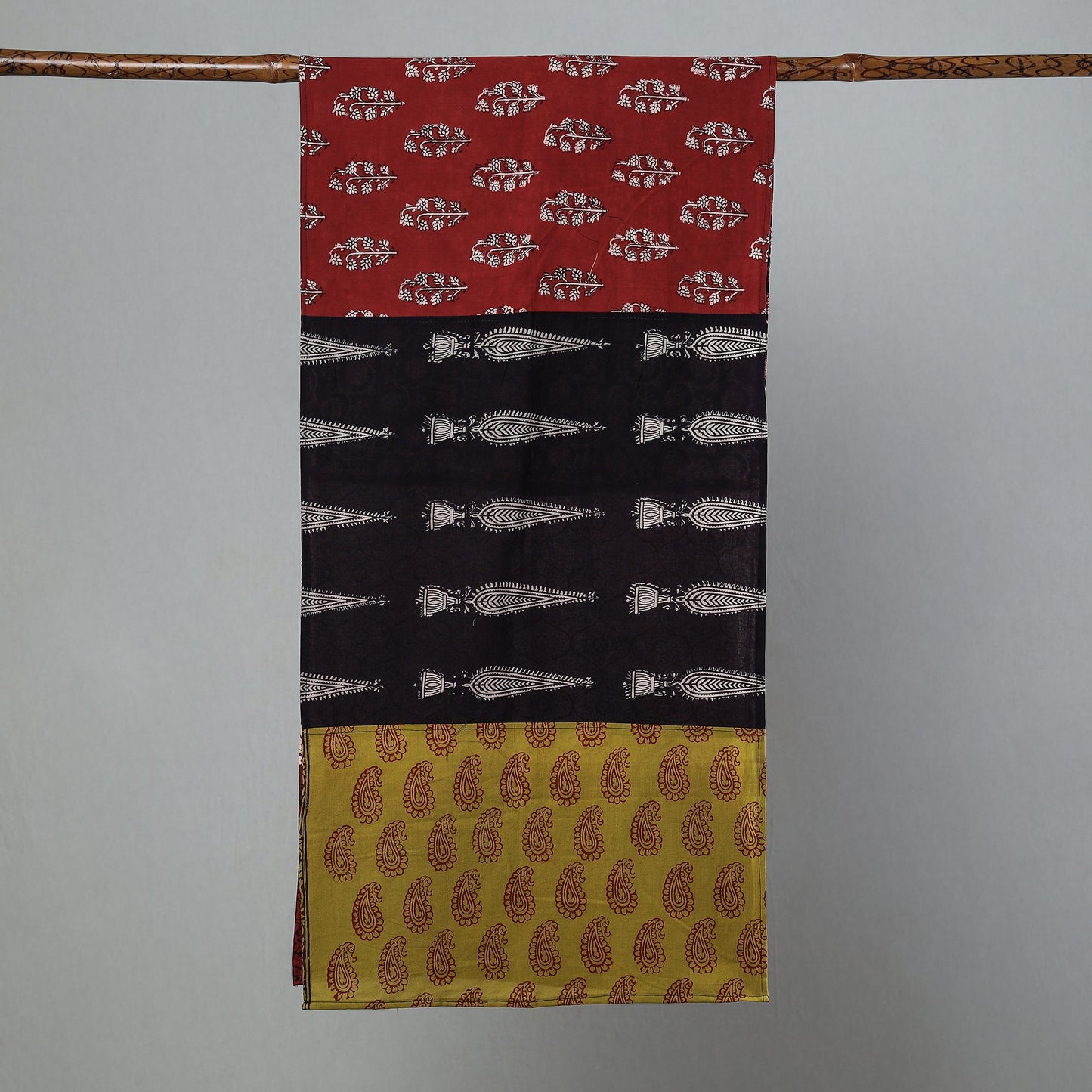 Bagh Block Printed Patchwork Cotton Stole