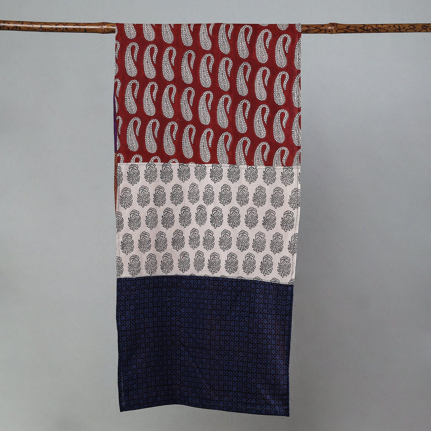 Bagh Block Printed Patchwork Cotton Stole Online at iTokri.com