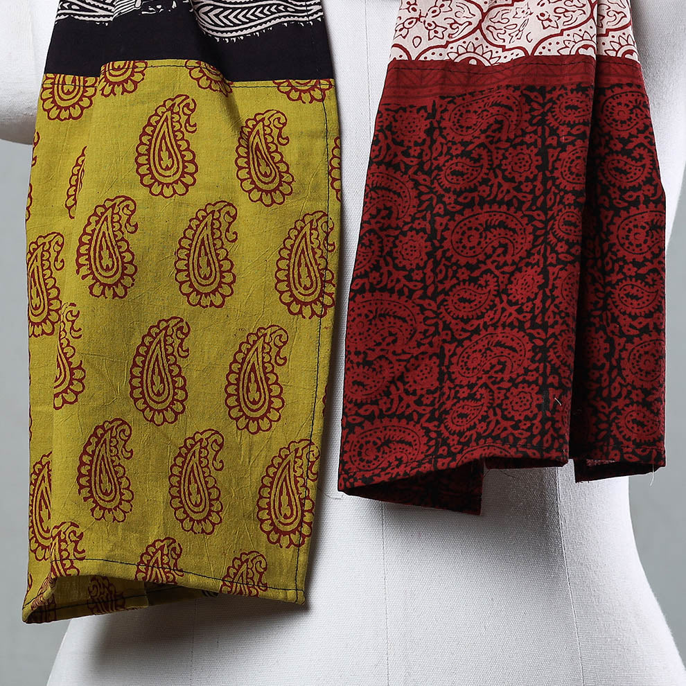 Bagh Block Printed Patchwork Cotton Stole