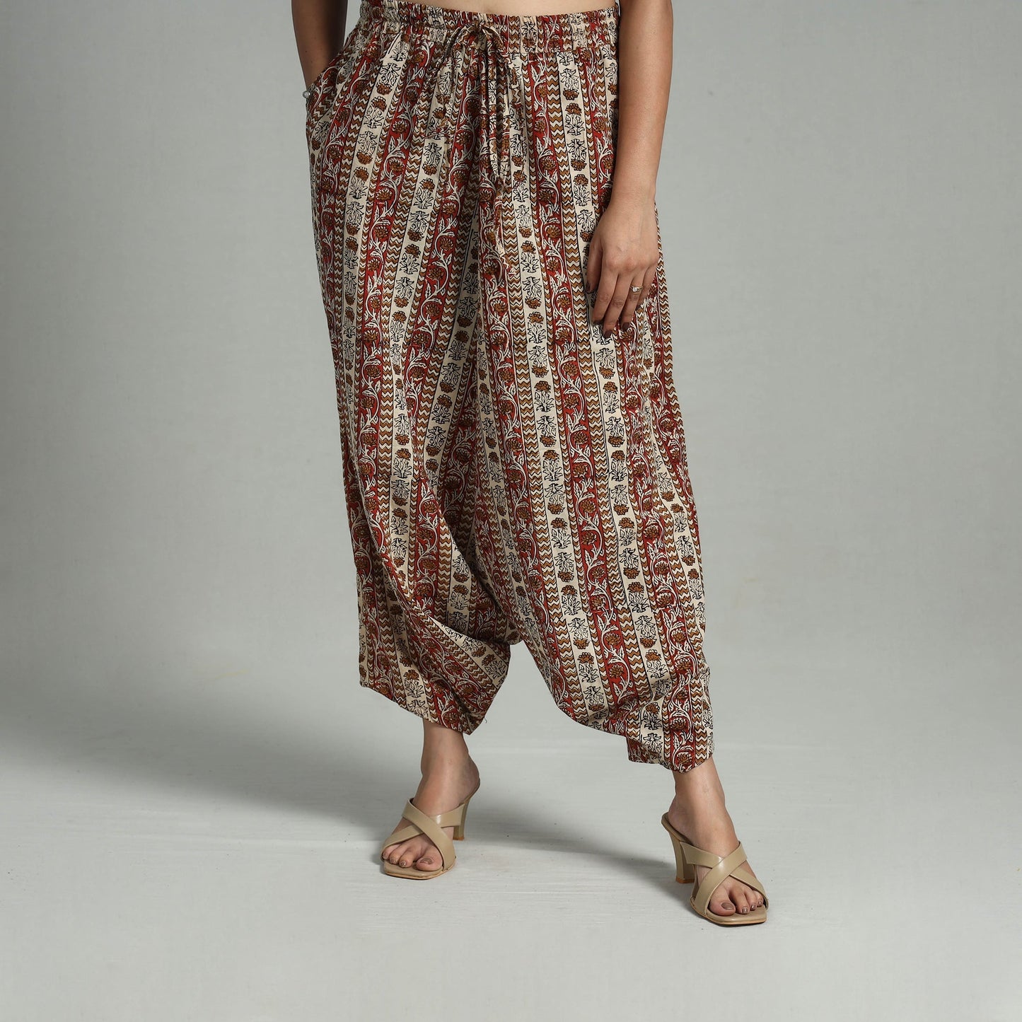 Bagru Block Print Cotton Elasticated Harem Pant