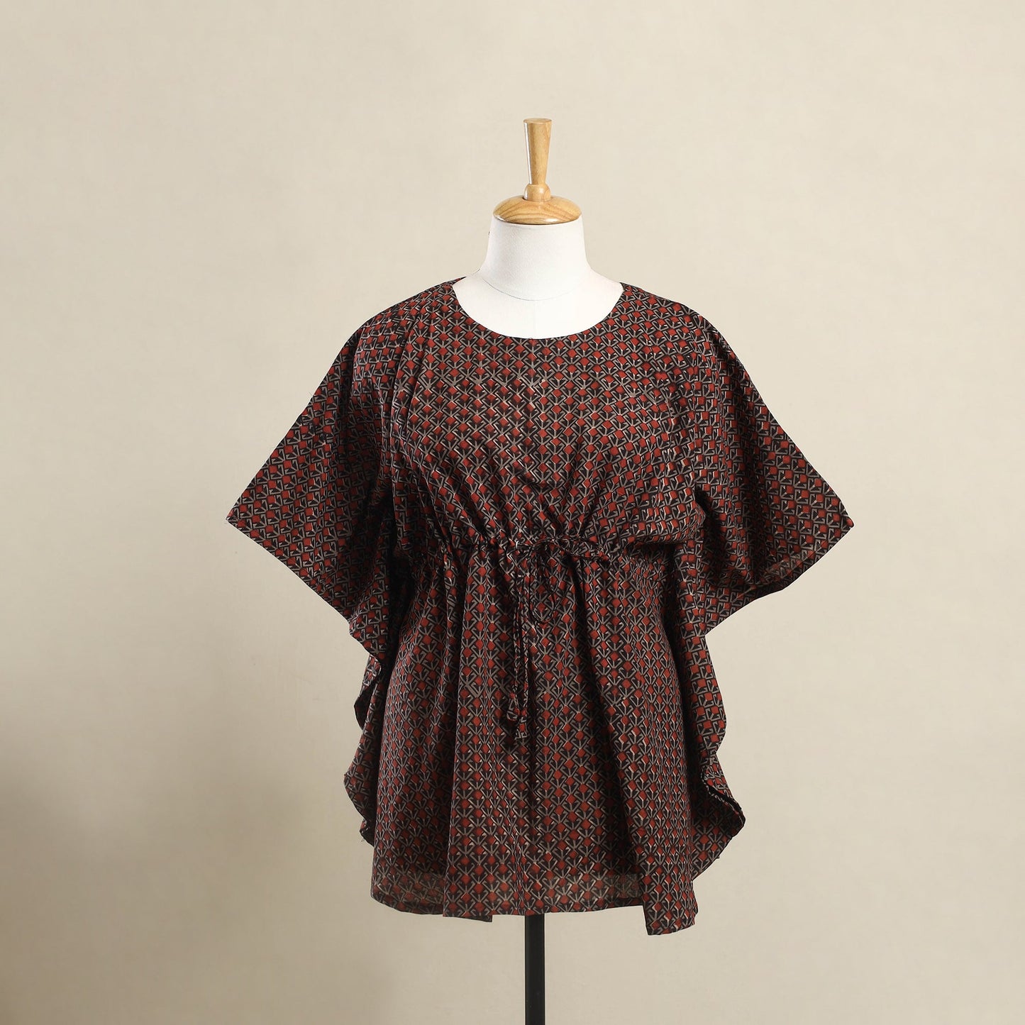 Buy Multicolor Bagru Block Print Cotton Kaftan