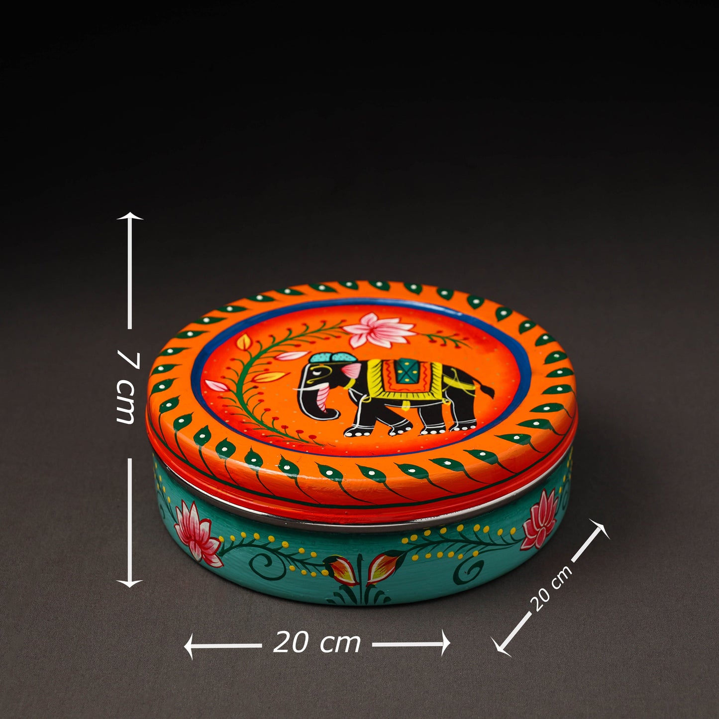 Banaras Handpainted Stainless Steel Roti Box