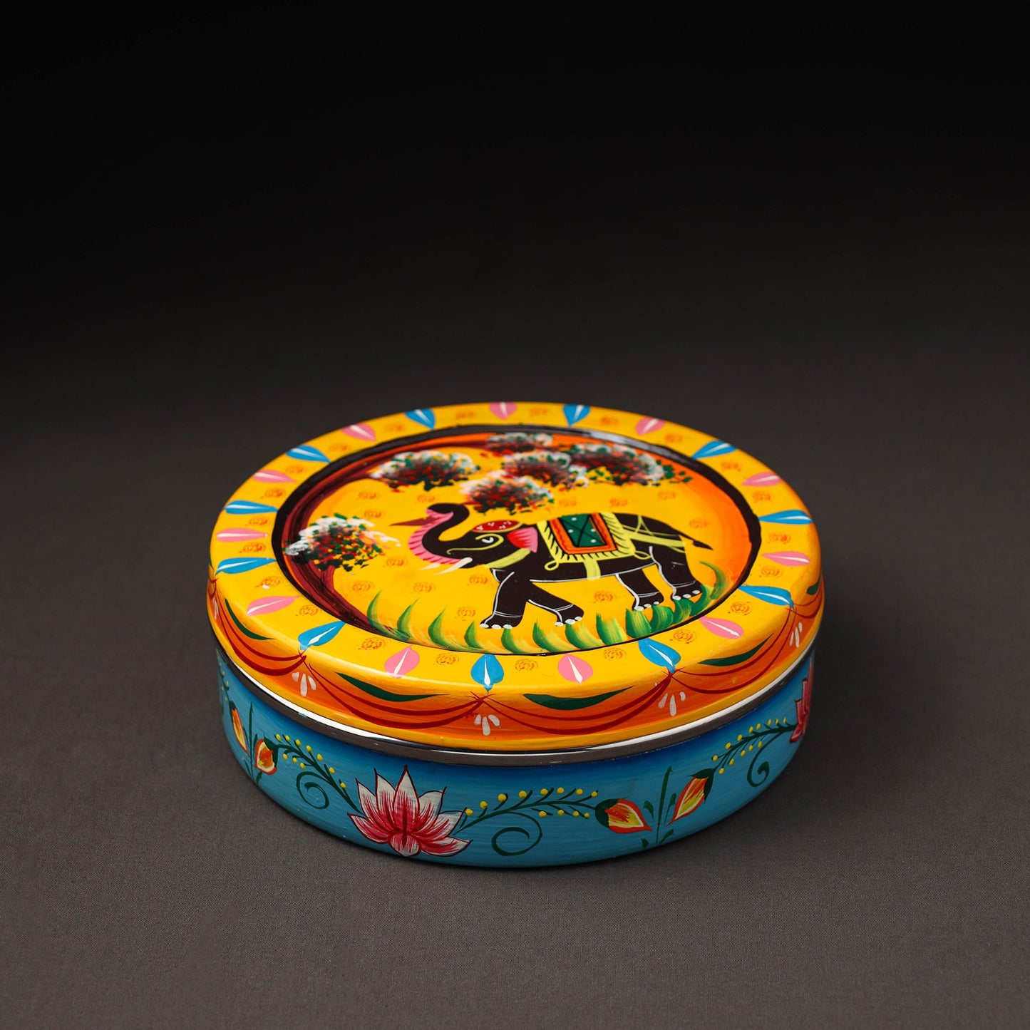 Banaras Handpainted Stainless Steel Roti Box
