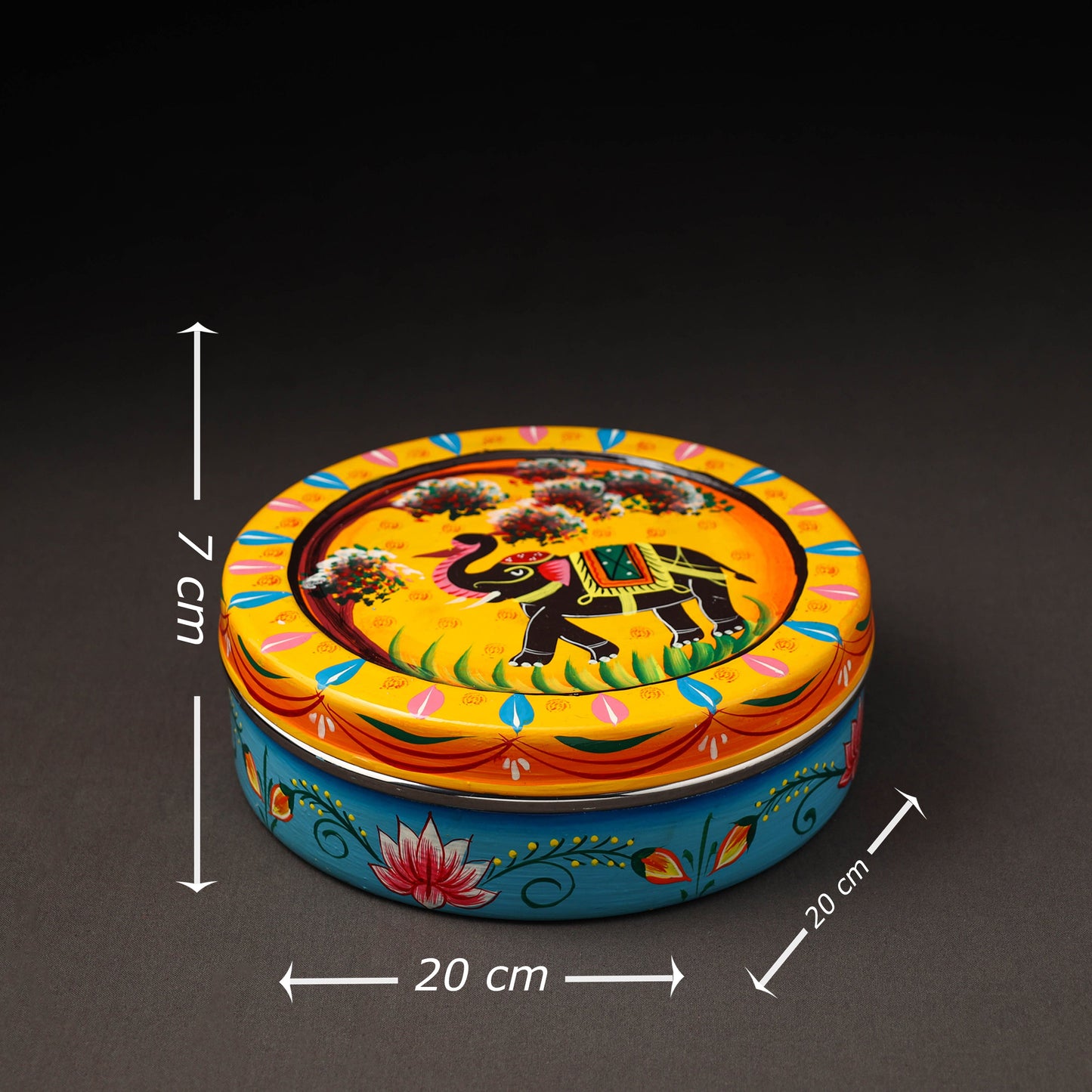 Banaras Handpainted Stainless Steel Roti Box