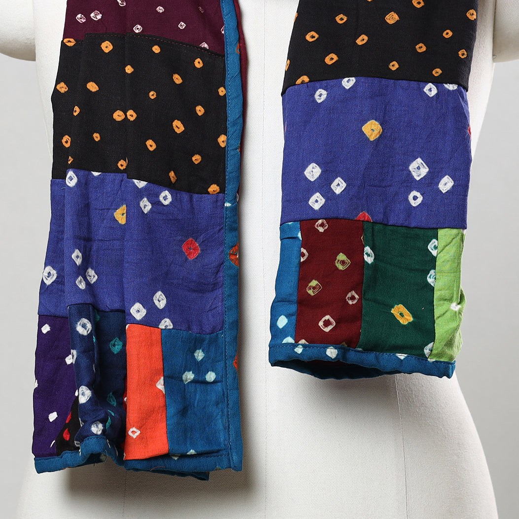 Bandhani Tie-Dye Patchwork Cotton Stole 01 Online at iTokri.com