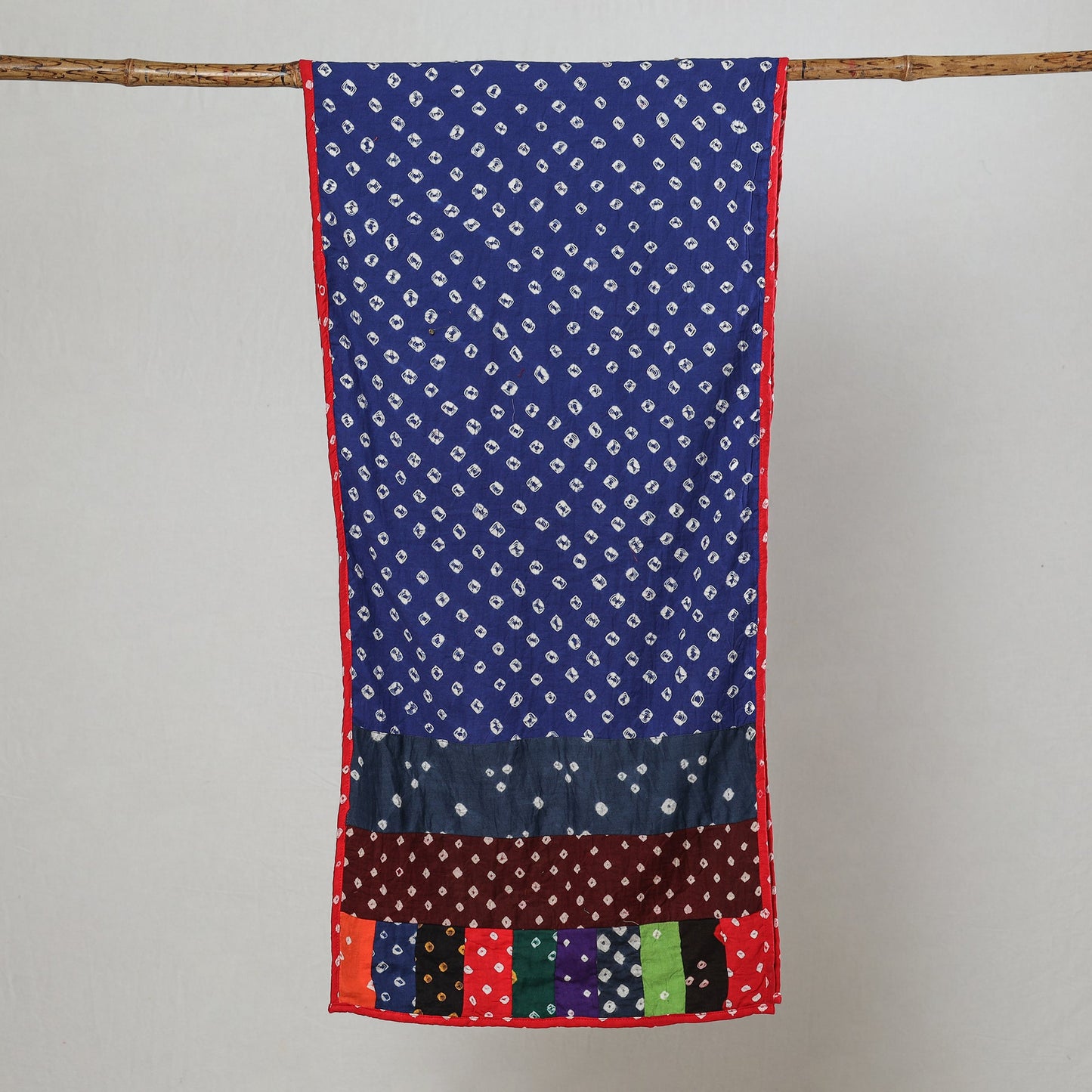 Bandhani Tie-Dye Patchwork Cotton Stole 02