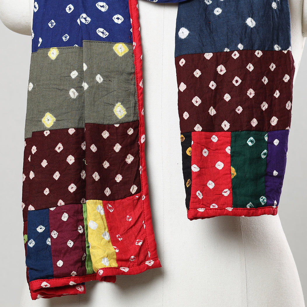 Bandhani Tie-Dye Patchwork Cotton Stole 02