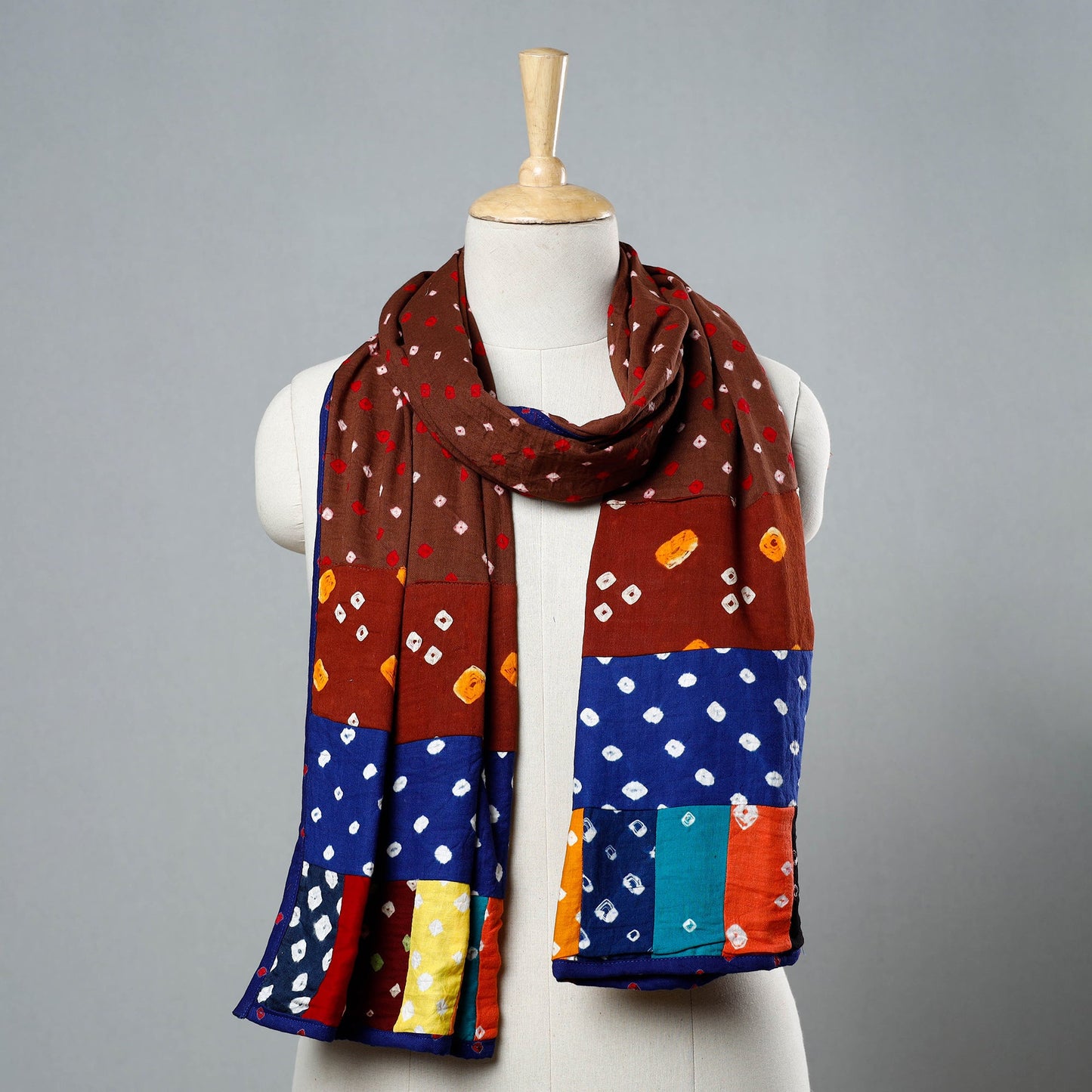 Patchwork Bandhani Stole