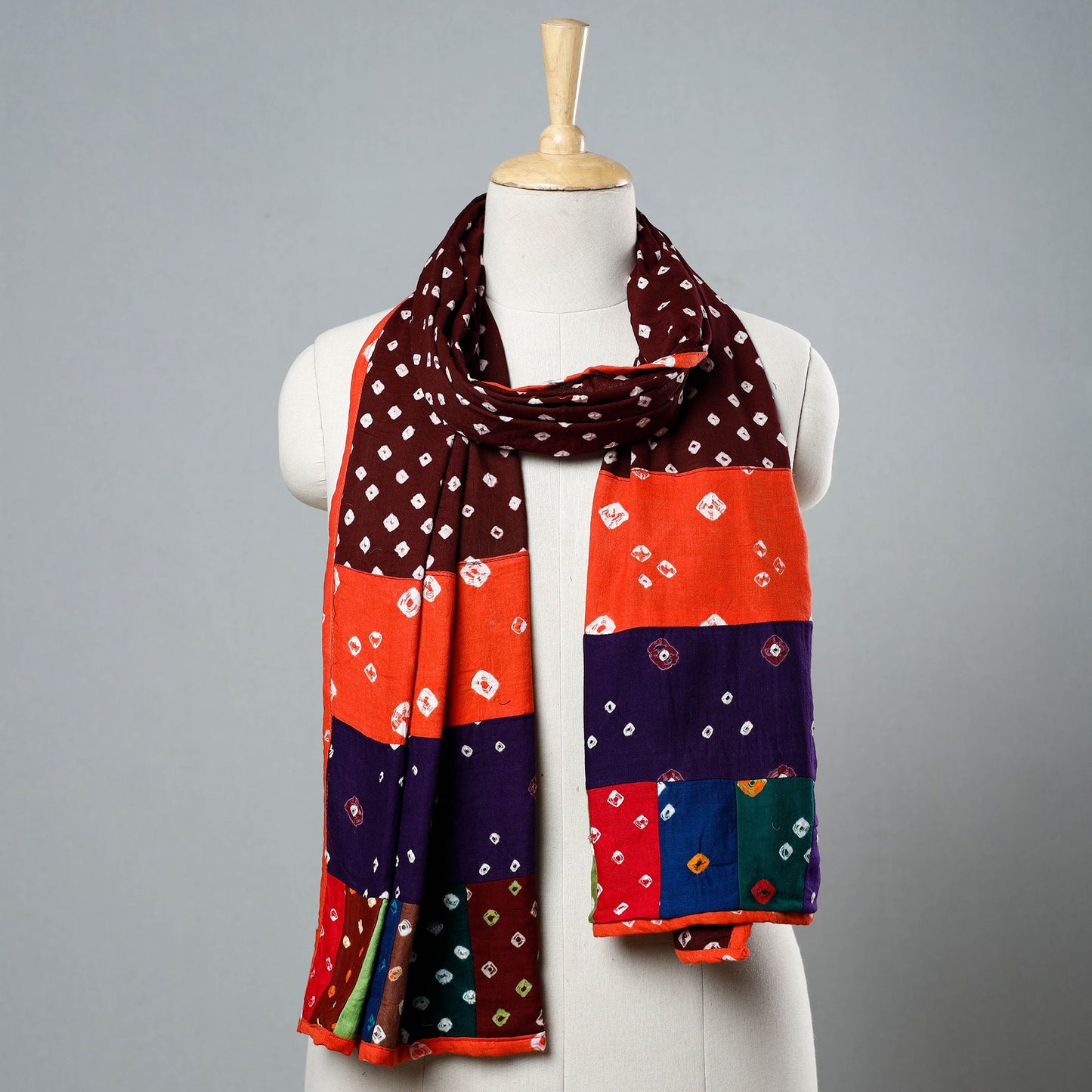 Patchwork Bandhani Stole