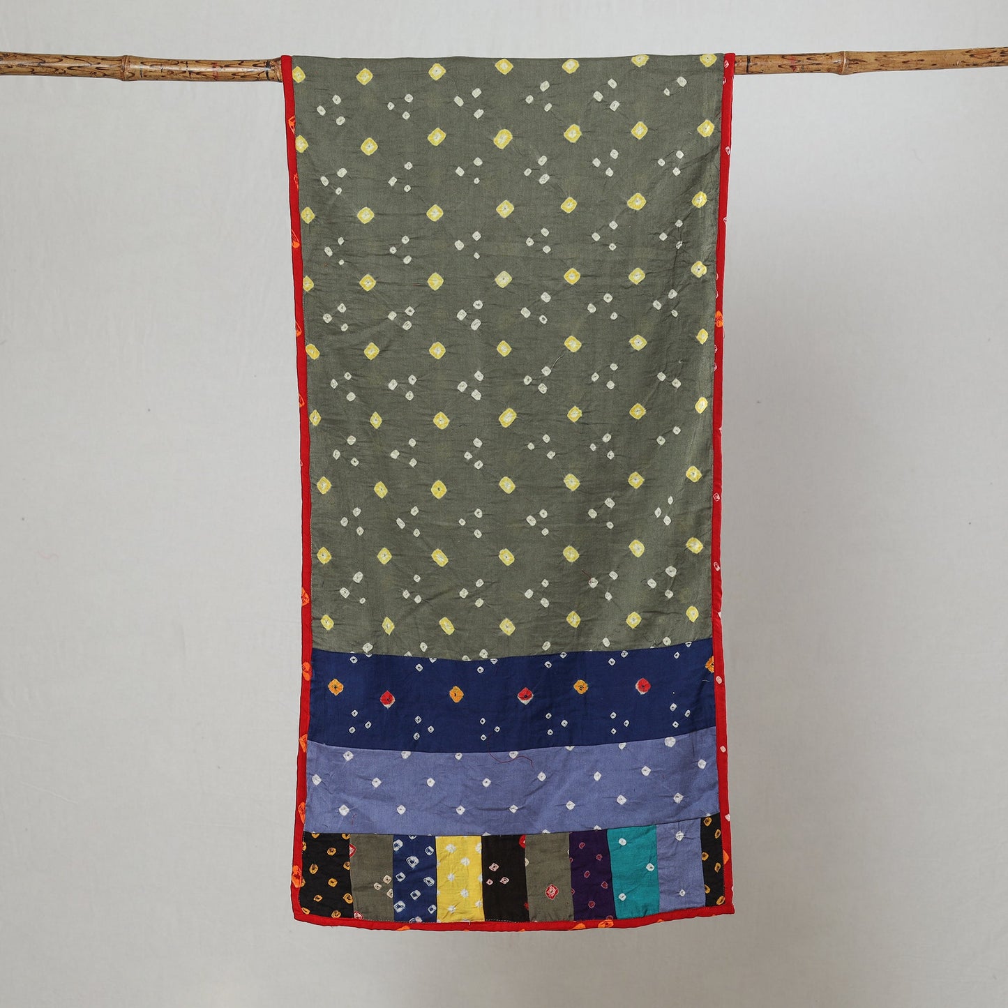 Bandhani Tie-Dye Patchwork Cotton Stole 13