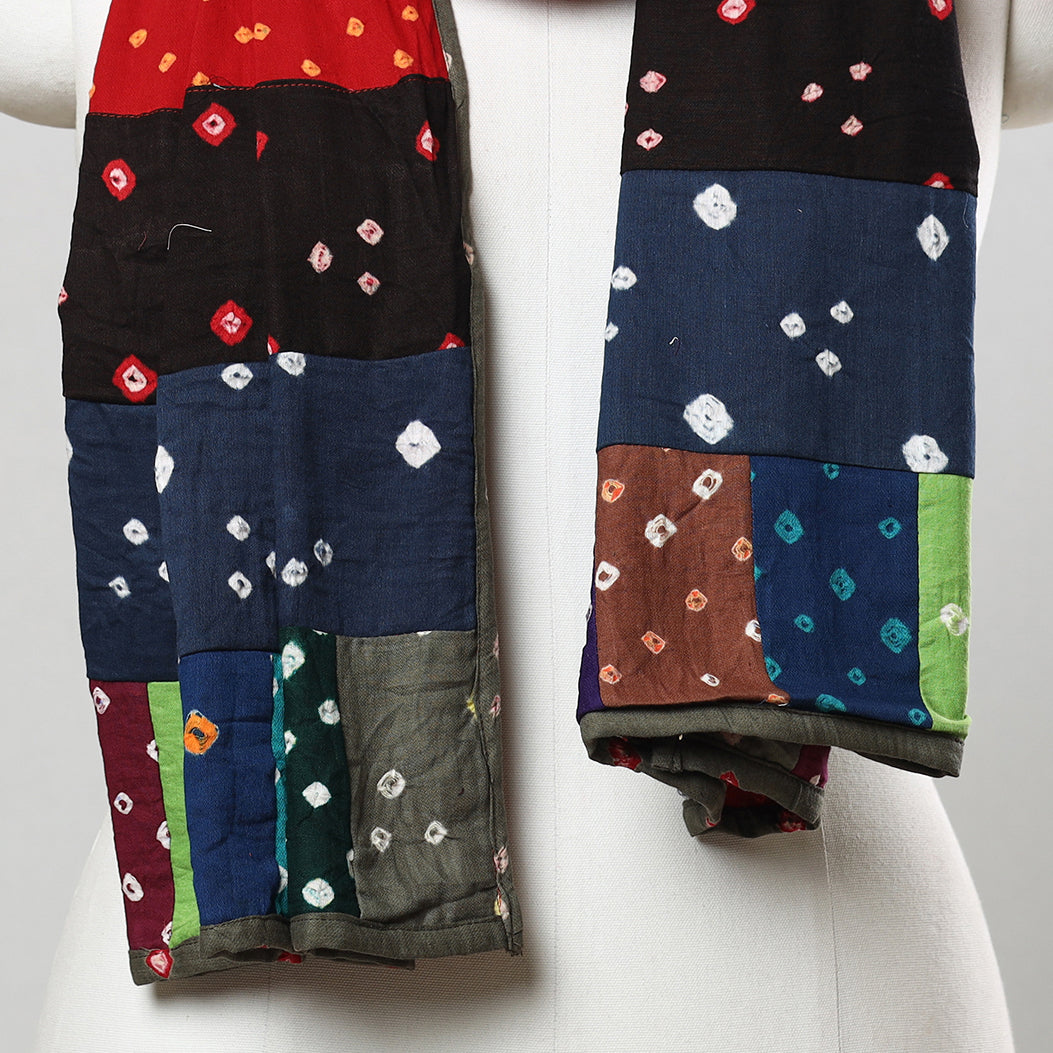 Bandhani Tie-Dye Patchwork Cotton Stole 15 Online at iTokri.com