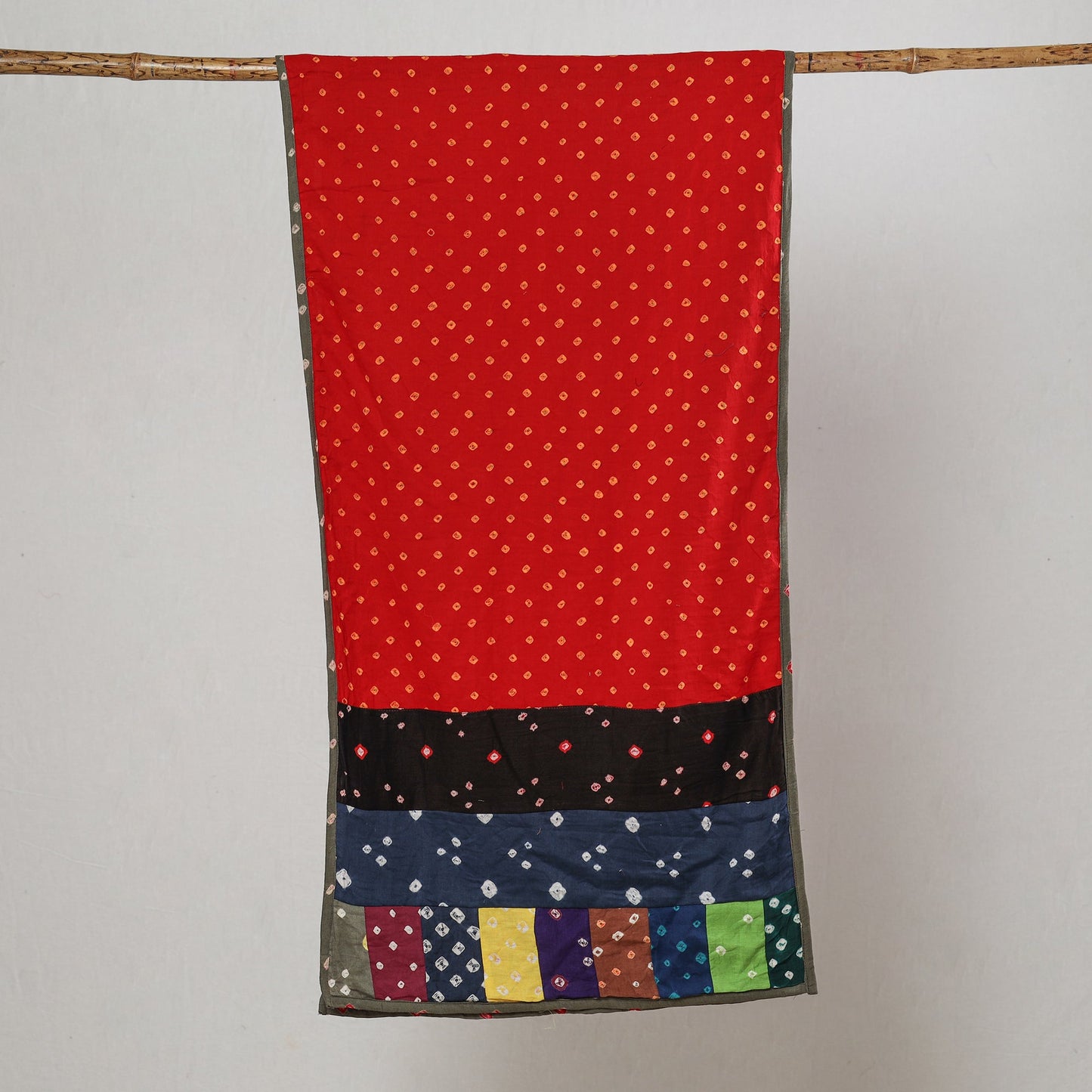 Bandhani Tie-Dye Patchwork Cotton Stole 15 Online at iTokri.com