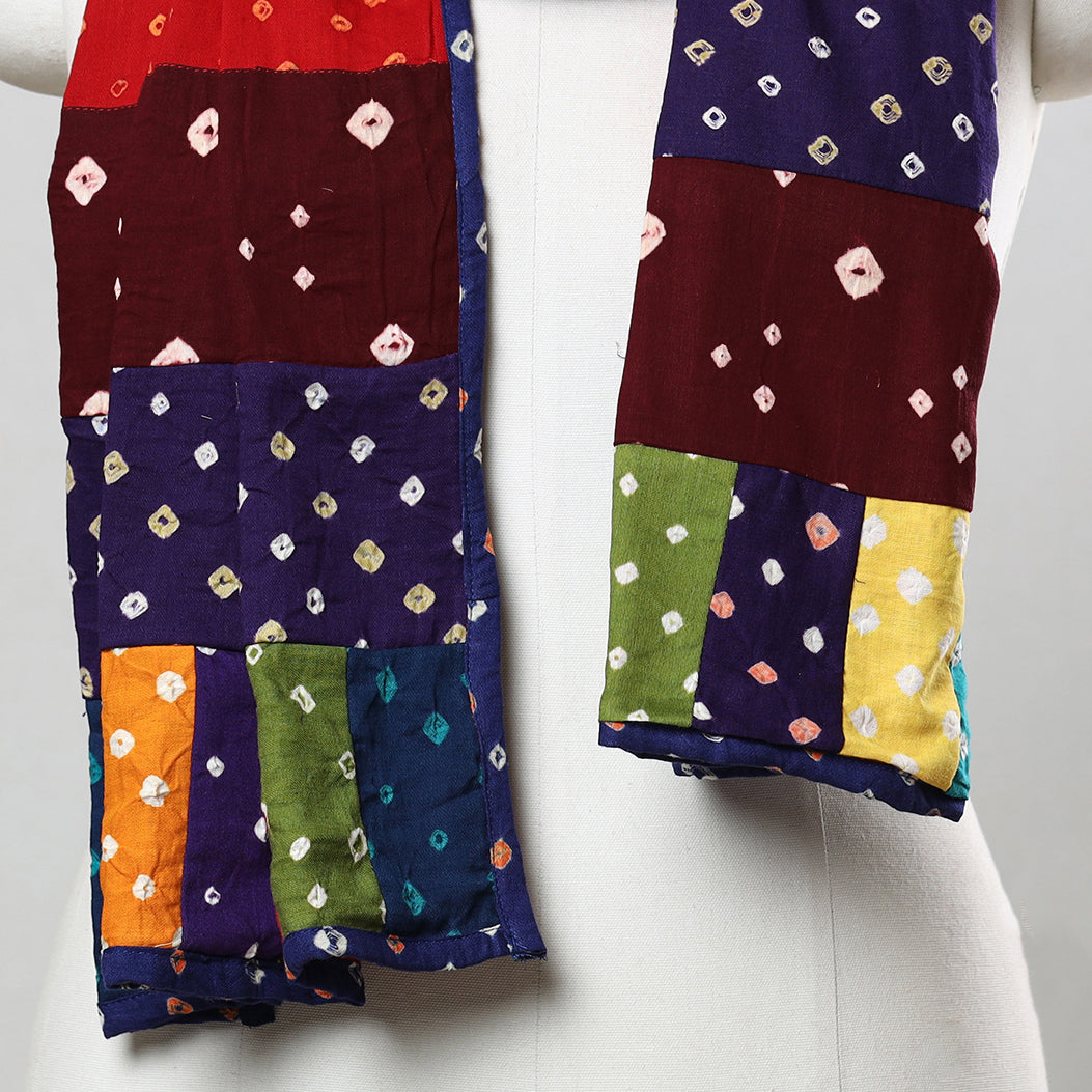 Bandhani Tie-Dye Patchwork Cotton Stole 22