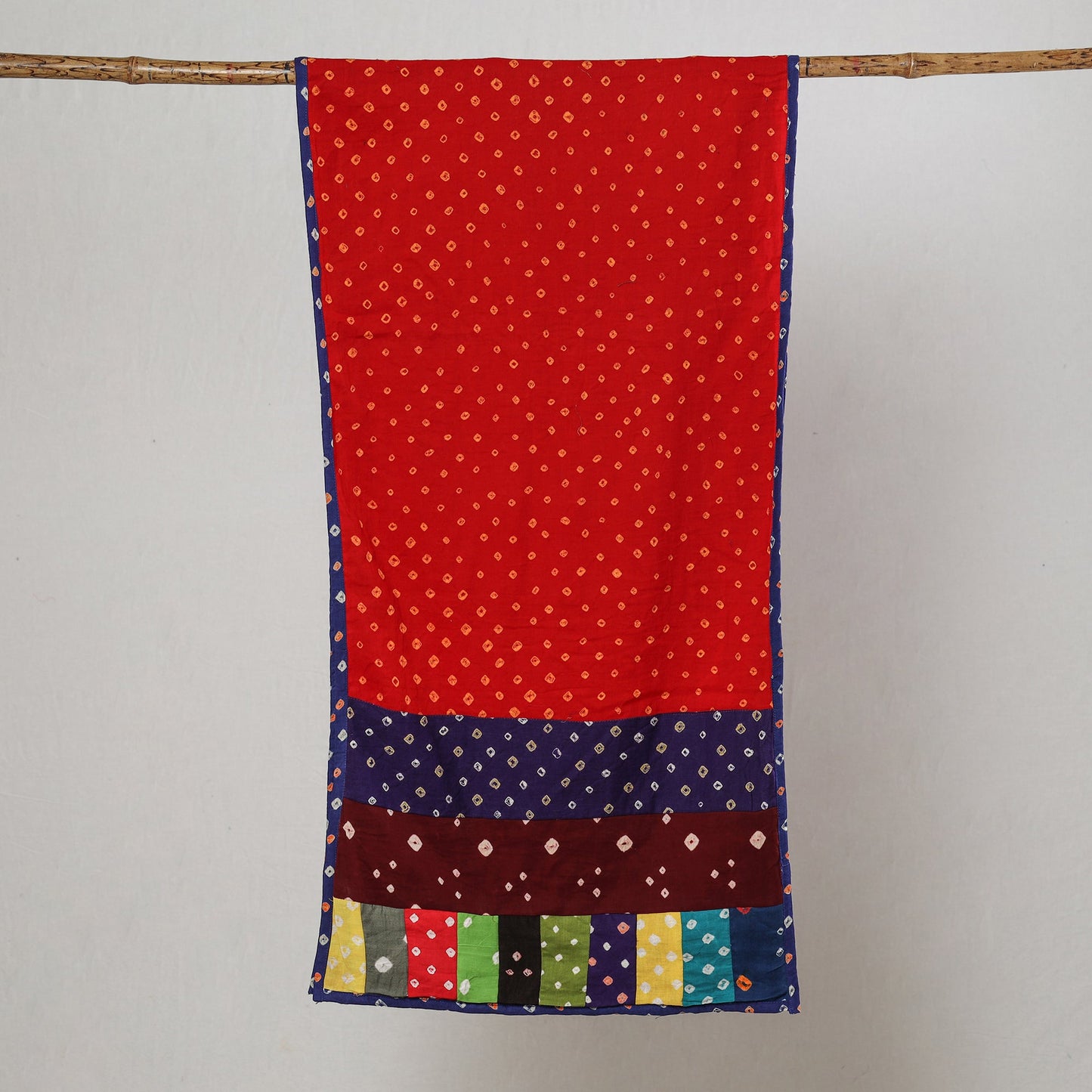 Bandhani Tie-Dye Patchwork Cotton Stole 22