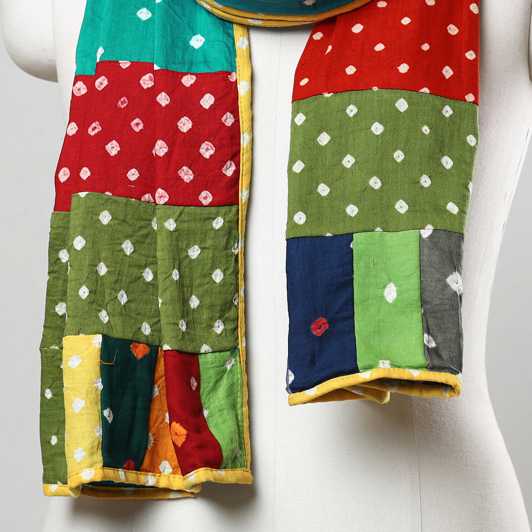 Bandhani Tie-Dye Patchwork Cotton Stole 23 Online at iTokri.com