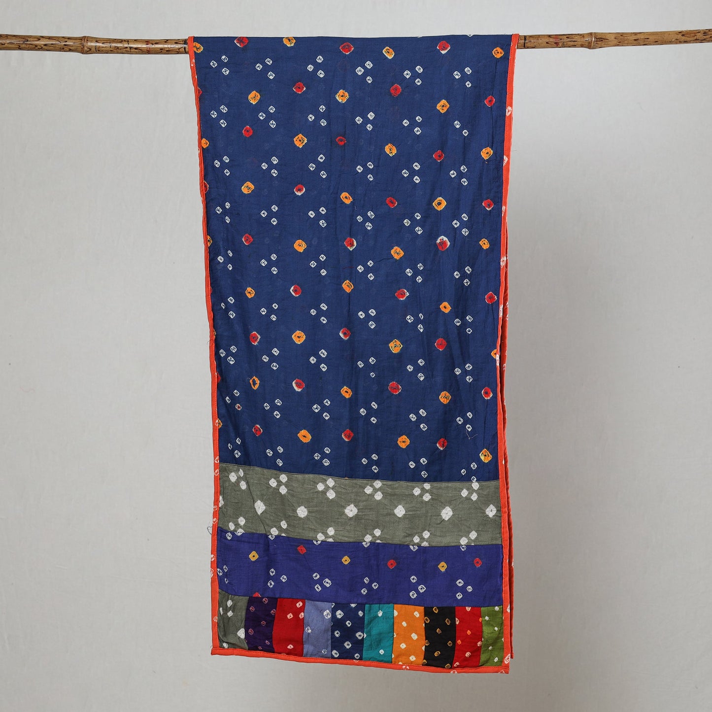 Bandhani Tie-Dye Patchwork Cotton Stole 31