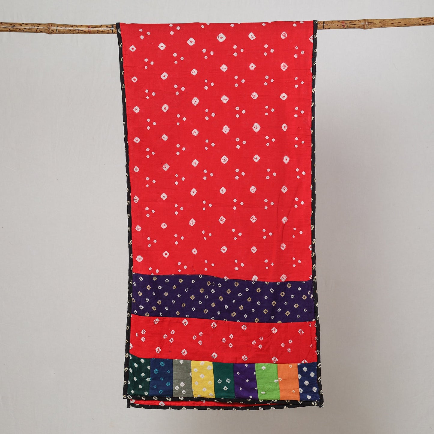 Bandhani Tie-Dye Patchwork Cotton Stole 46