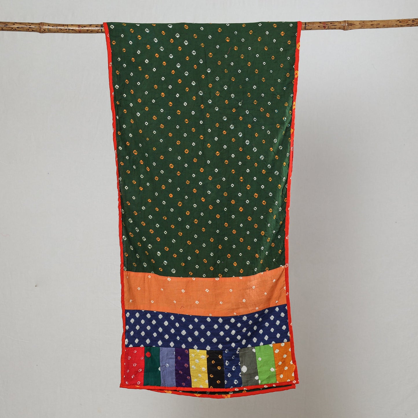 Bandhani Tie-Dye Patchwork Cotton Stole 54 Online at iTokri.com