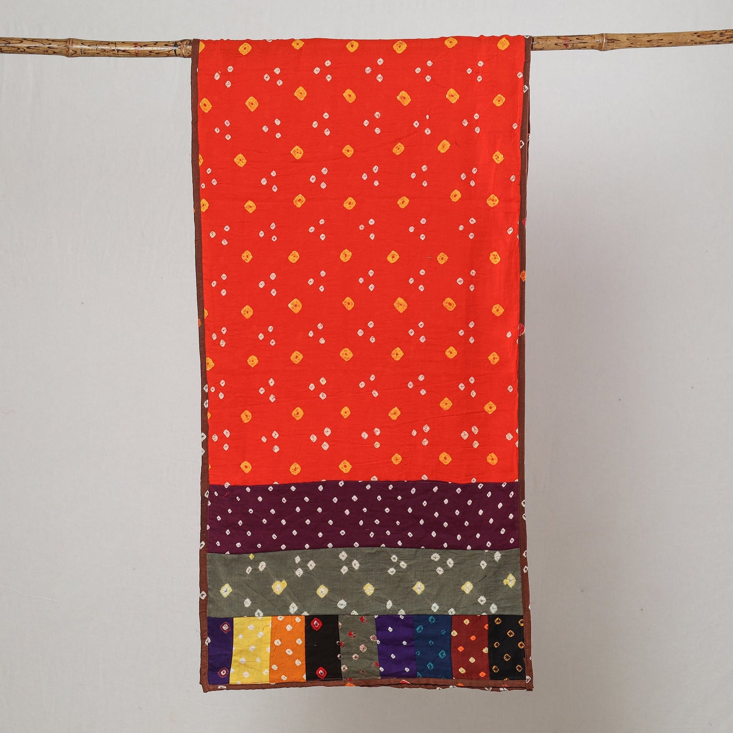 Bandhani Tie-Dye Patchwork Cotton Stole 57
