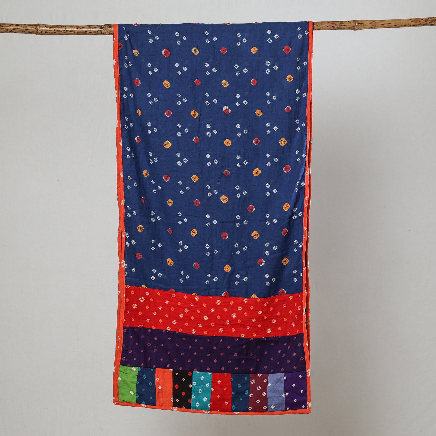 Bandhani Tie-Dye Patchwork Cotton Stole 64