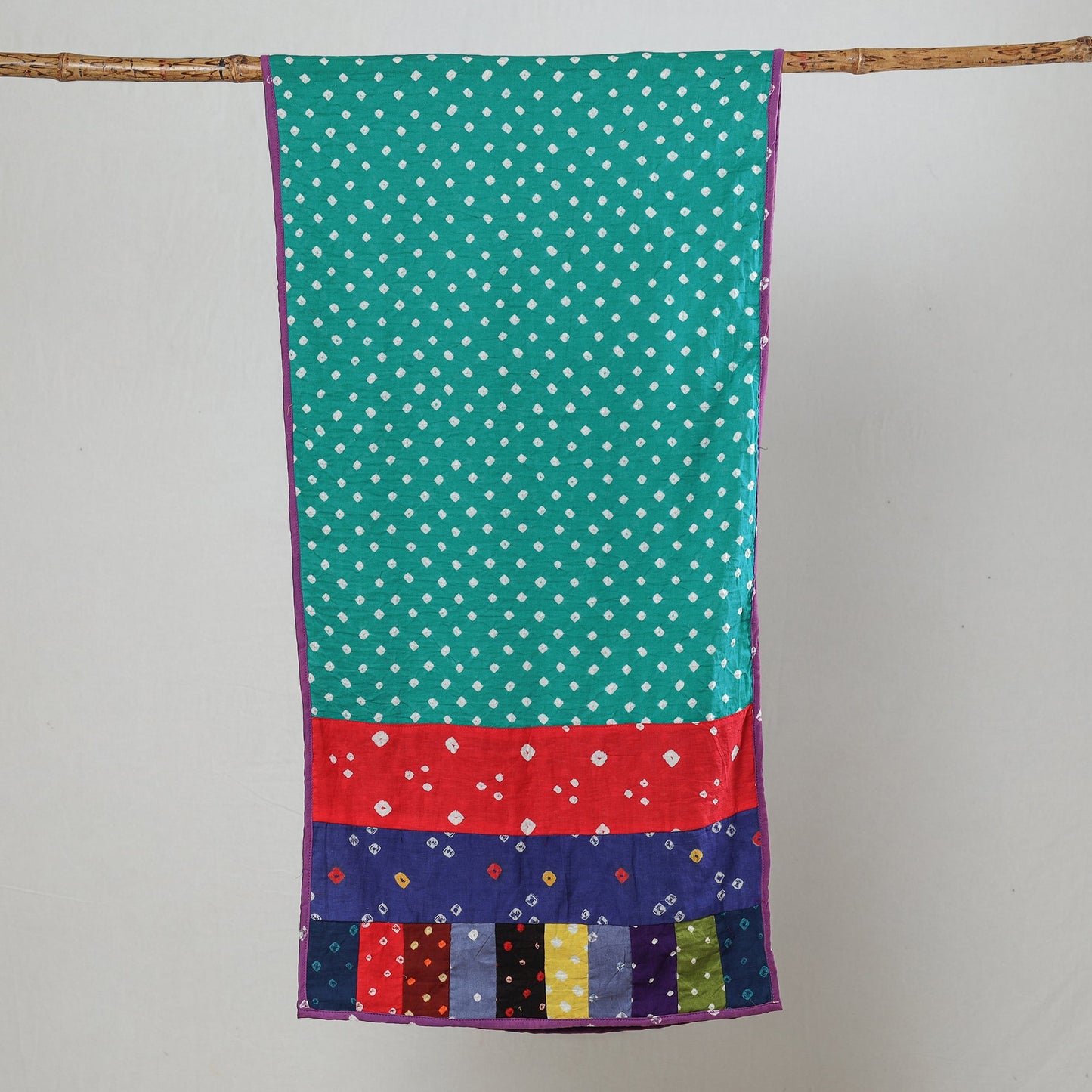 Bandhani Tie-Dye Patchwork Cotton Stole 70 Online at iTokri.com
