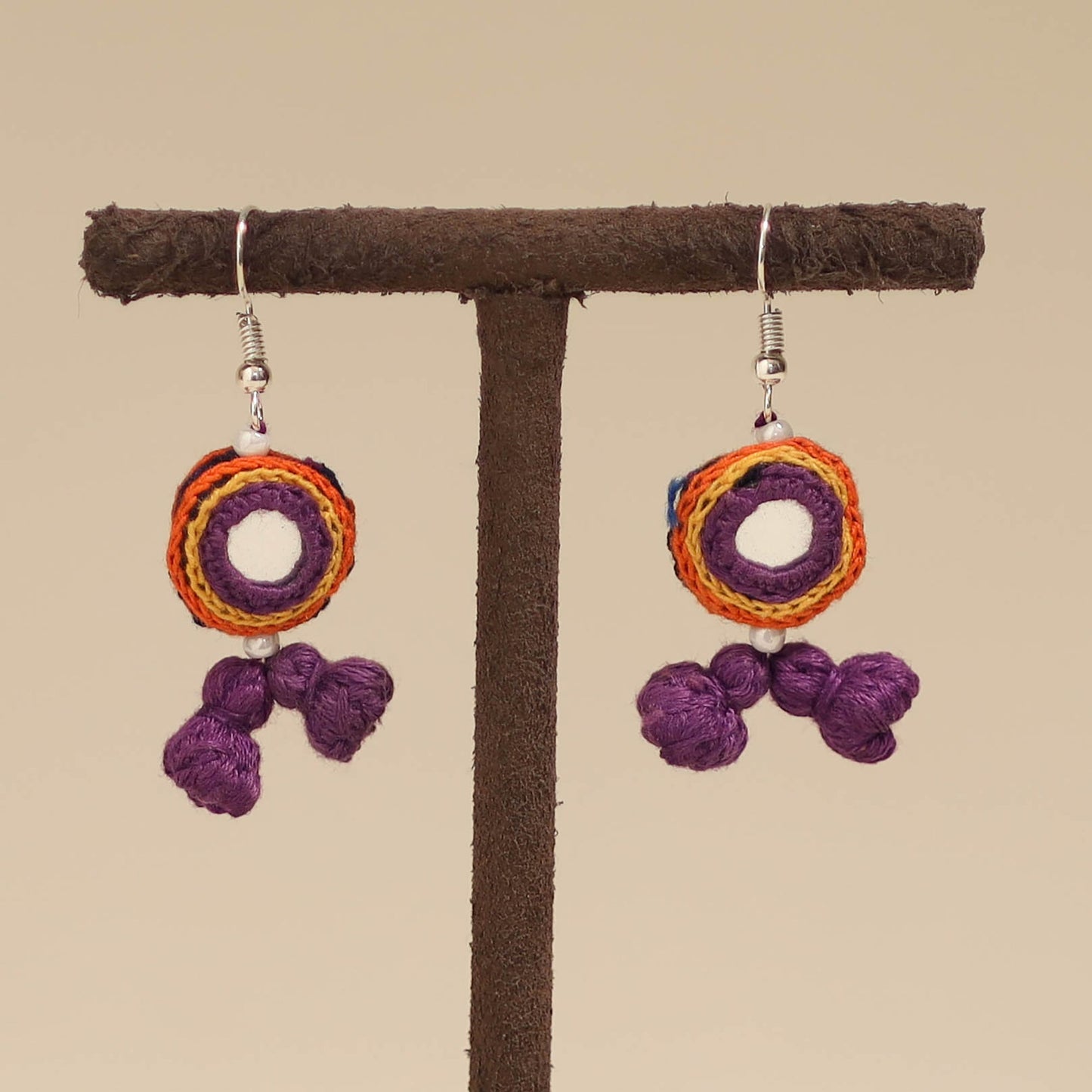 Banjara embroidery mirror work handmade earrings 05