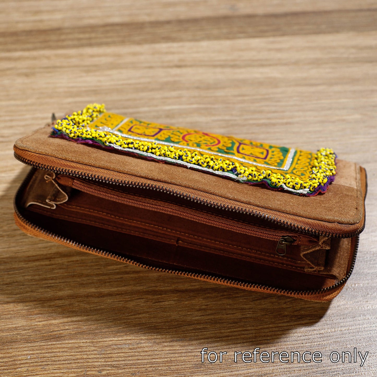 Multicolor Banjara Vintage Embroidery Beadwork Suede Leather Wallet