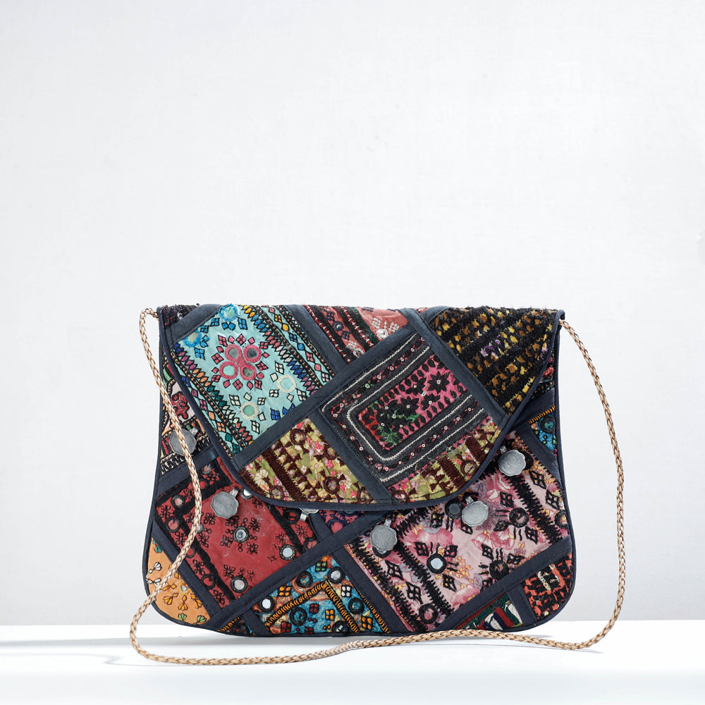 Banjara Vintage Embroidery Mirror & Coin Work Sling Bag