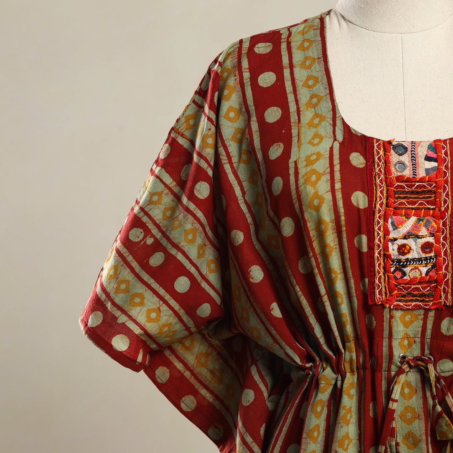 Multicolor - batik cotton kaftan with desert thread
