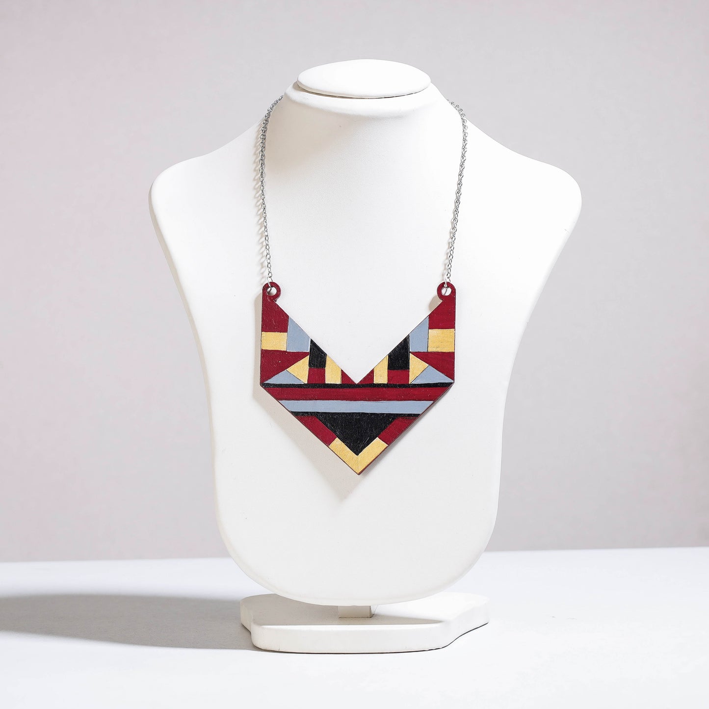 handpainted wooden necklace