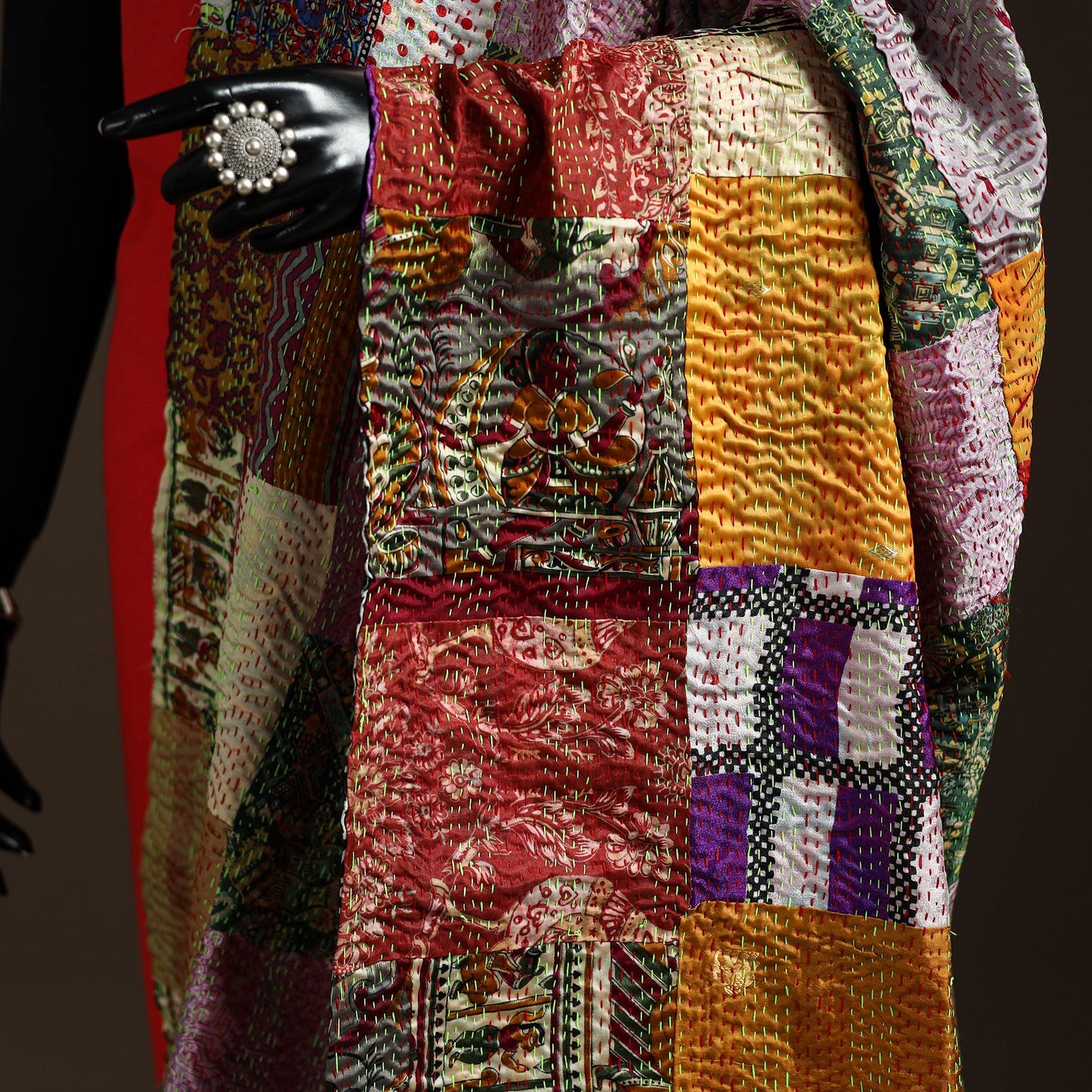 Multicolor - bengal hand embroidery patchwork reversible