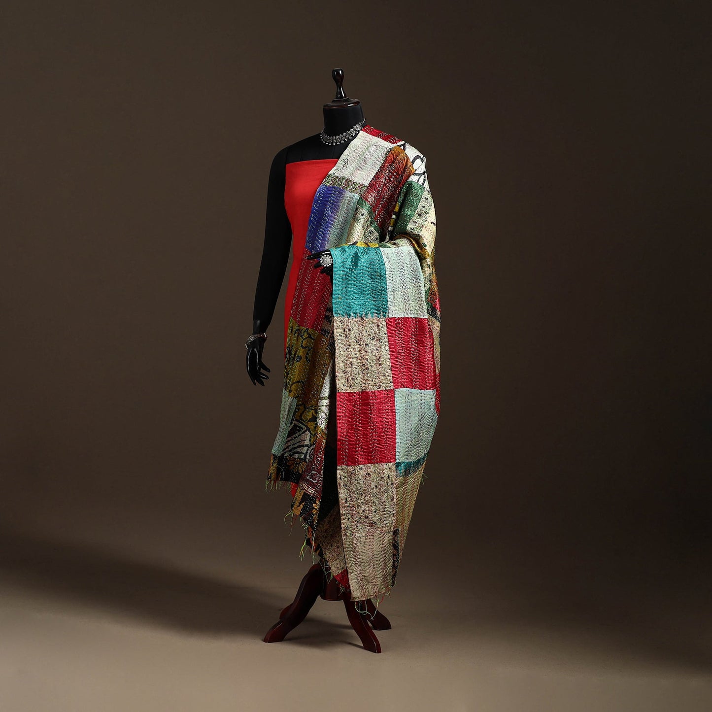 Multicolor - bengal hand embroidery patchwork reversible