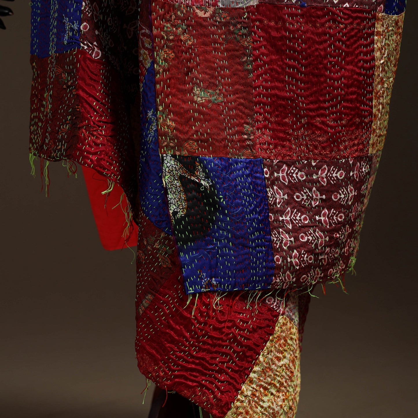 Multicolor - bengal hand embroidery patchwork reversible
