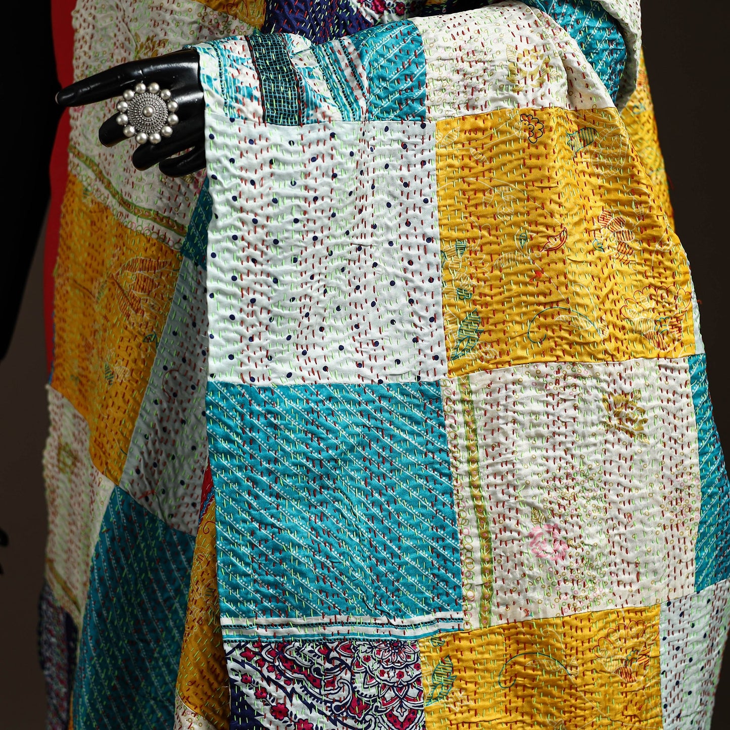 Multicolor - bengal hand embroidery patchwork reversible