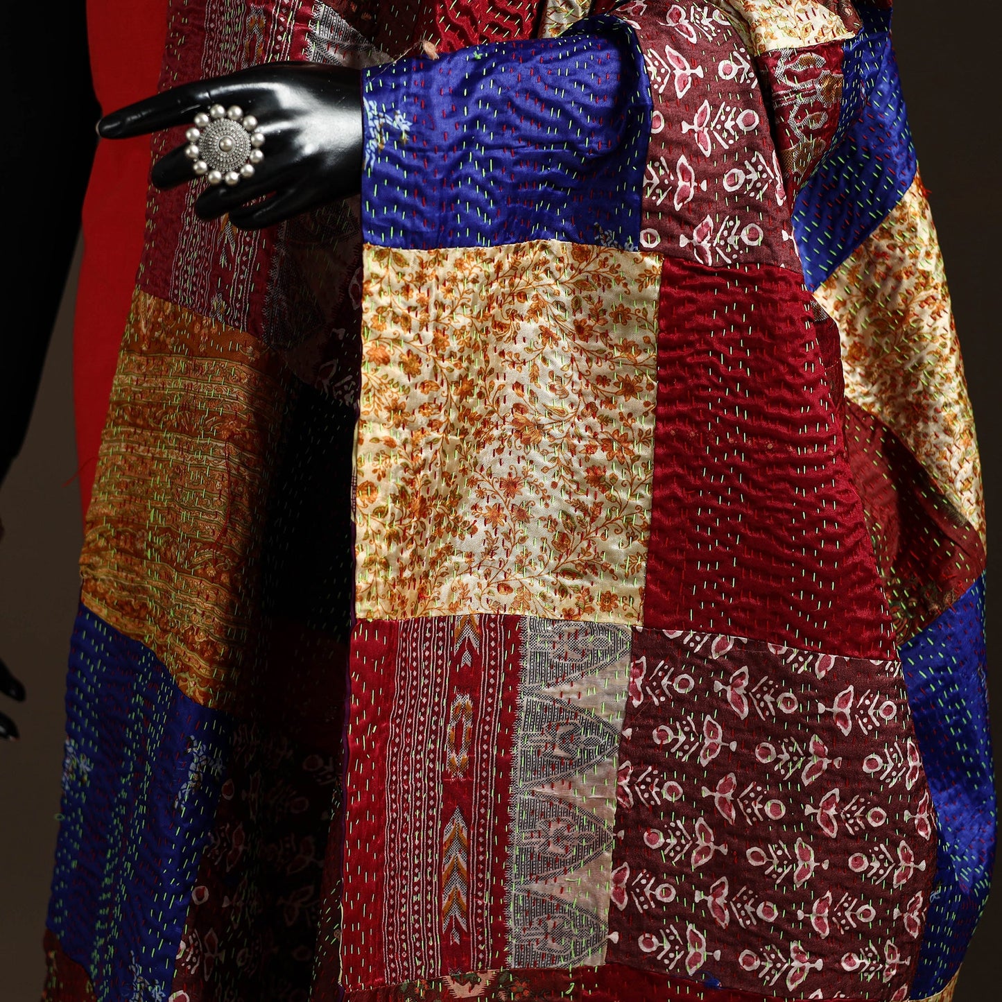Multicolor - bengal hand embroidery patchwork reversible